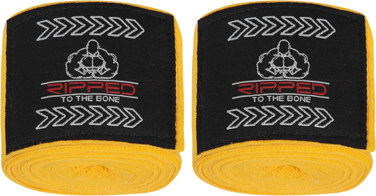 RTTB Premium Boxing Wraps (Pair) - 197" (5 Meter) Hand Wraps with Hook & Loop Closure: Ideal for Boxing, Kickboxing, Thai Boxing, MMA, Strength Training, Crossfit, Gym Workouts - Includes Case.