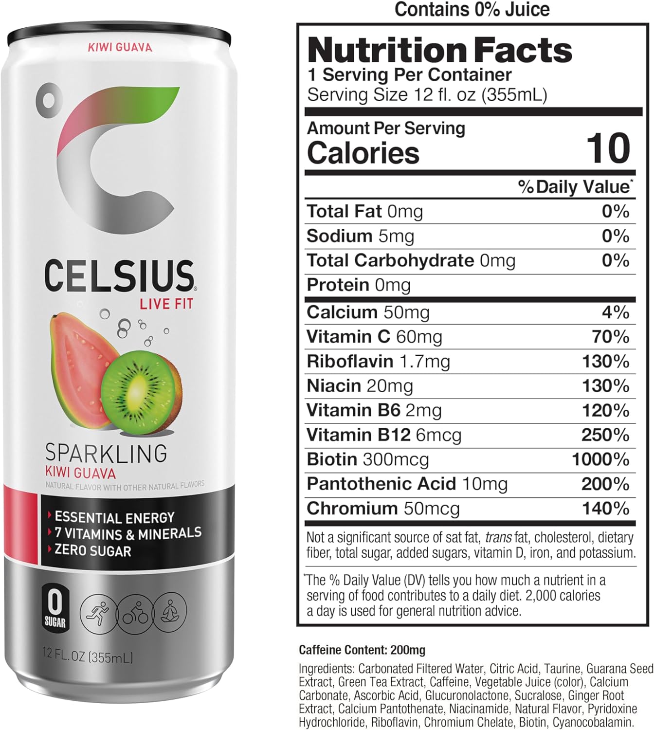 Celsius Fitness Drink, Peach Vibe - 355Ml (Pack Of 12)