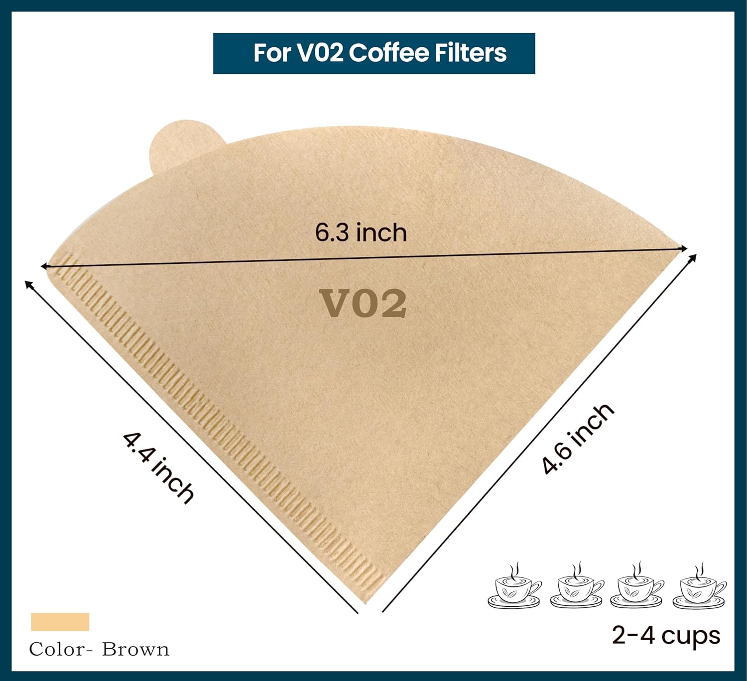 MIBRU Coffee Filters V60 Cone Paper White 100pcs Coffee Filters Unbleached Paper Filters Compatible with Pour Over Drippers 2-4 Cups Size 02 Coffee Filters v60 (1-4 Cups 02, 100)