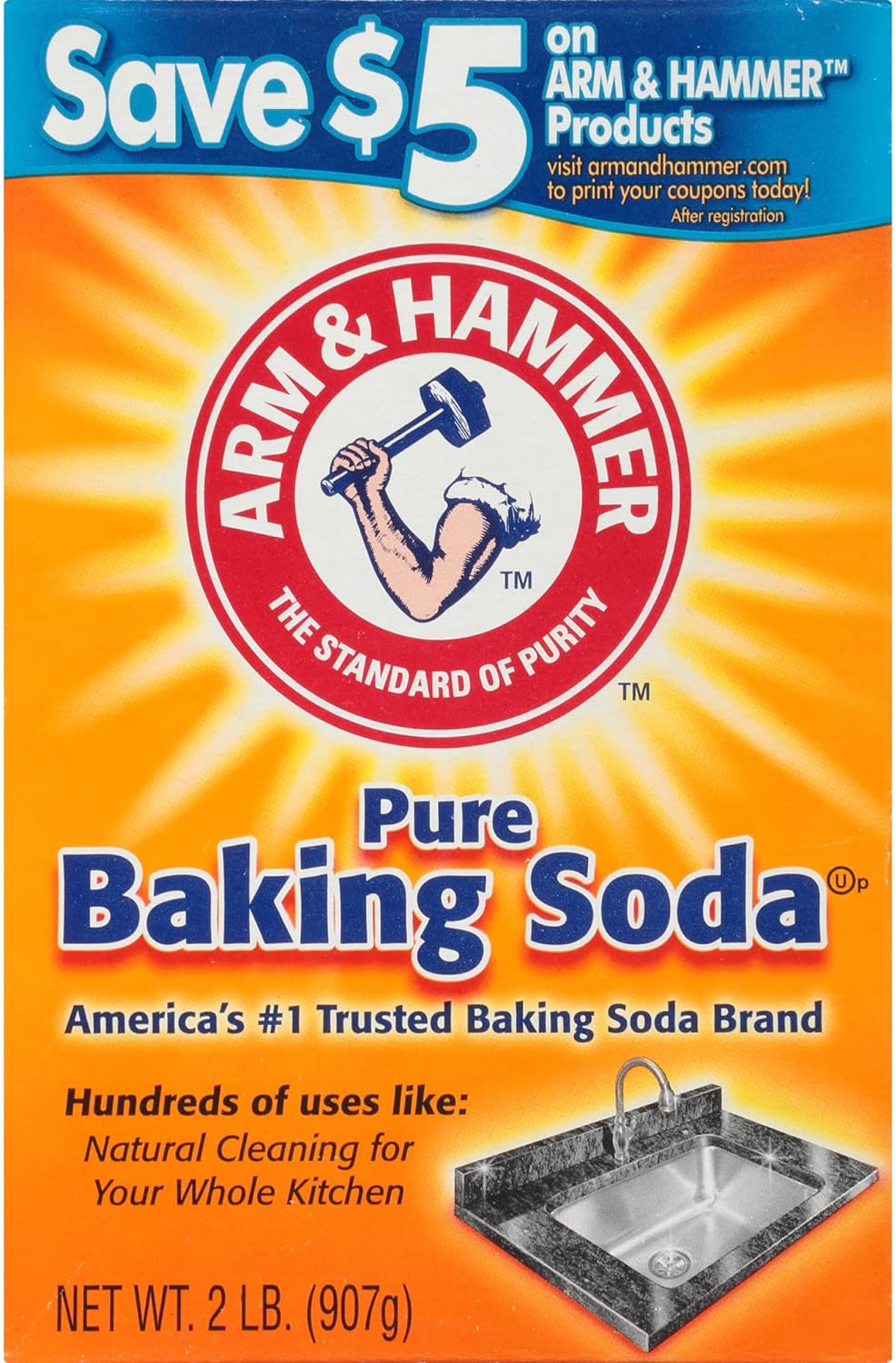 Arm And Hammer Pure Baking Soda Box ( 907 G )