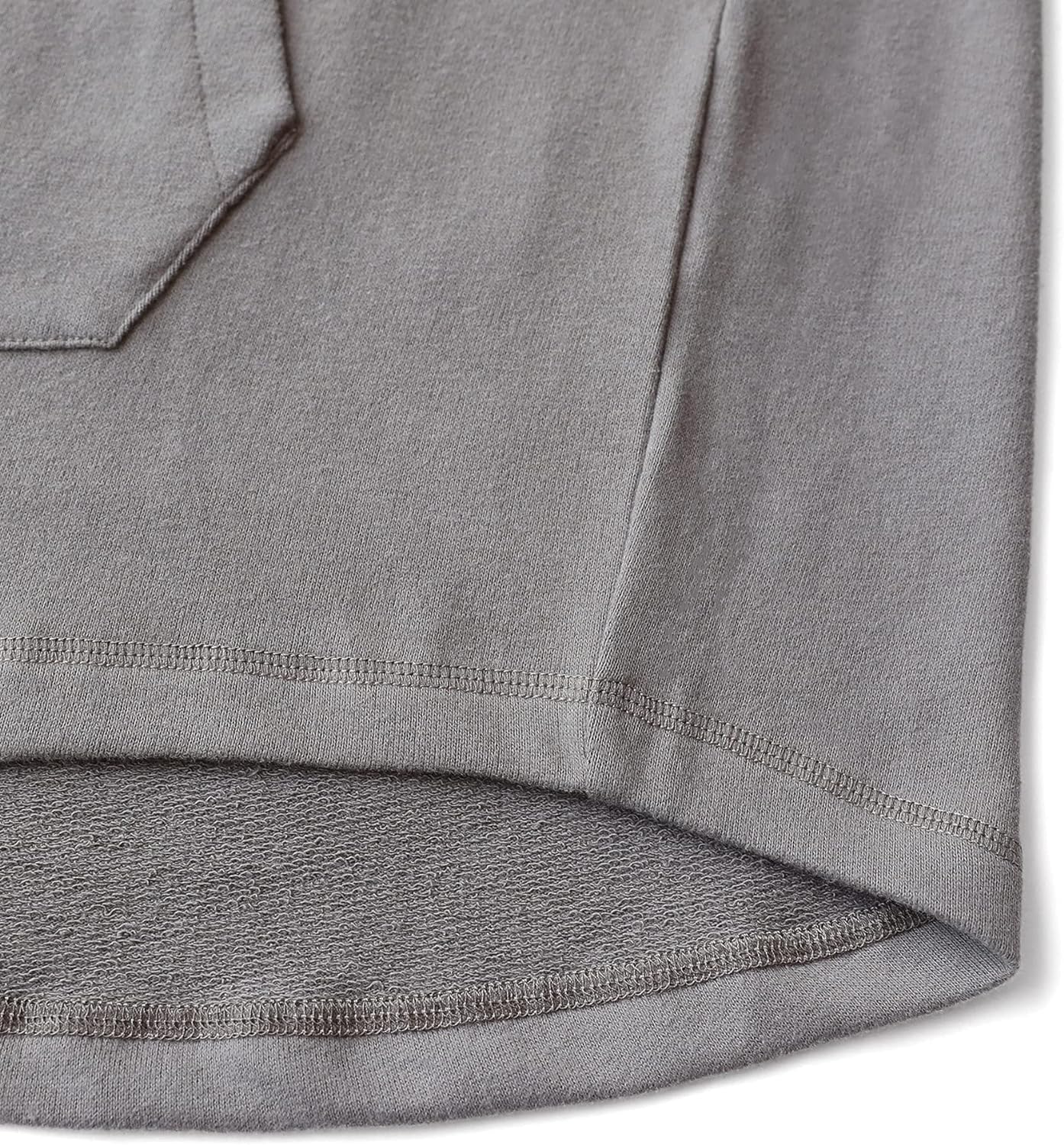 Dubinik® Men's Hooded Shirt Short Sleeve Hoodie Men's Sports Cotton Pockets T-Shirt with Hood Men