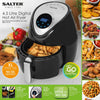 Salter EK2817 2L Compact Air Fryer - Hot Air Circulation, Removable Non-Stick Cooking Rack, Adjustable Temperature Up To 200°C, 30 Minute Timer, 1000W, Small Household Air Fry Oven, Black/Silver