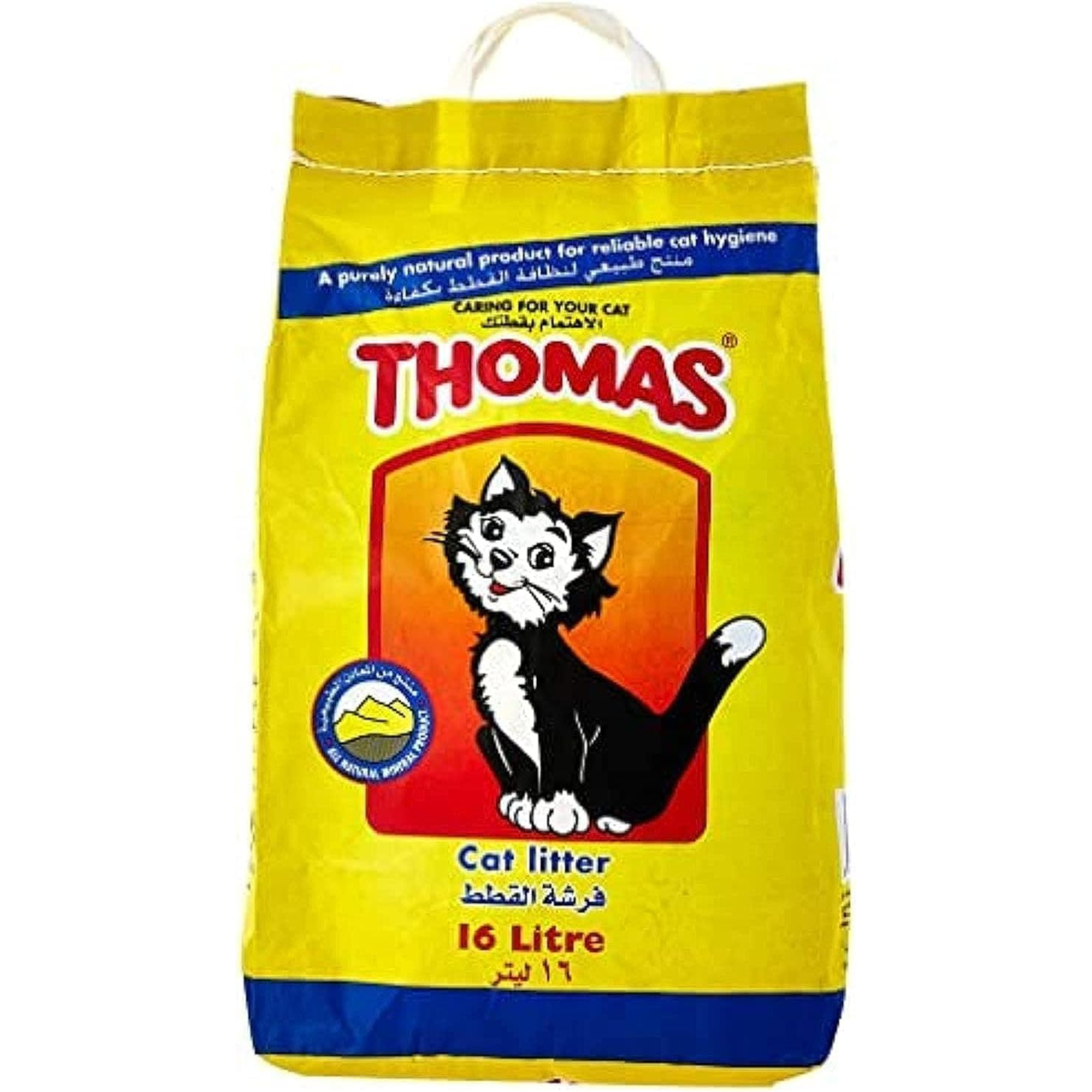 Thomas Cat Litter, Natural Minerals Litter Sand, it's Non-Clumping and Highly Absorbent Nature Ensures Your Cat to Come Back to its Cat Litter Box with Comfort, Bag of 16L