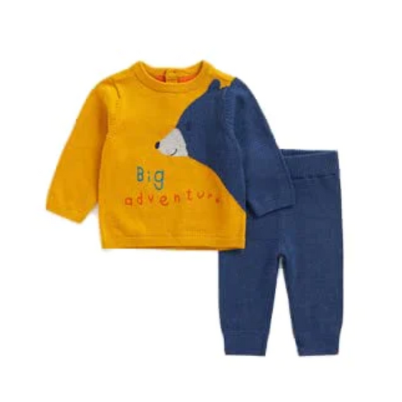 MOTHERCARE Baby Boy Adventure Bear Knitted Set