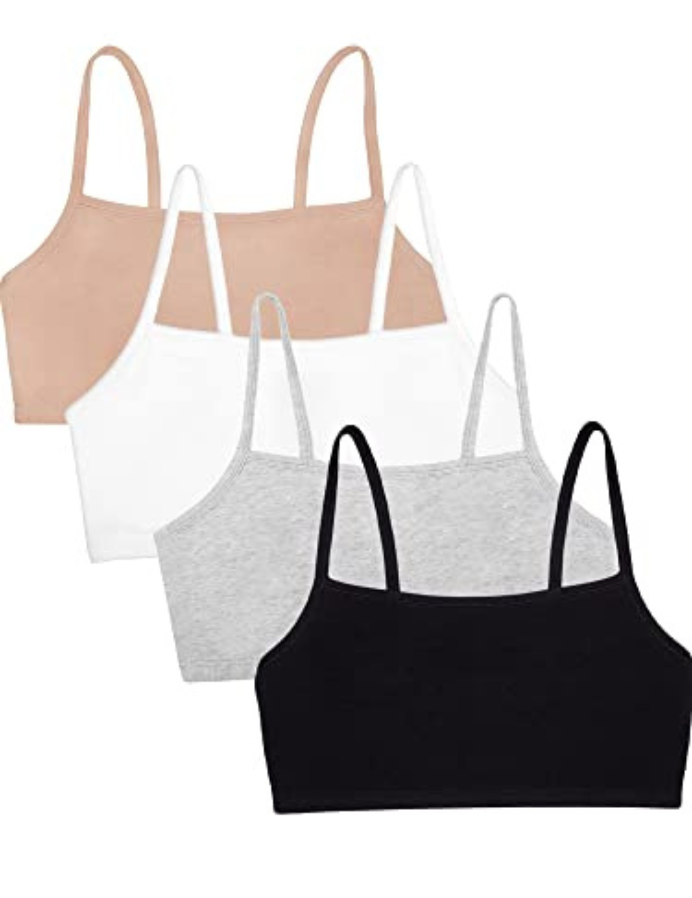 Fruit Of The Loom womens Fruit of the Loom Women's Spaghetti Strap Cotton Pullover Sports Bra Value Pack Sports Bra (pack of 6)