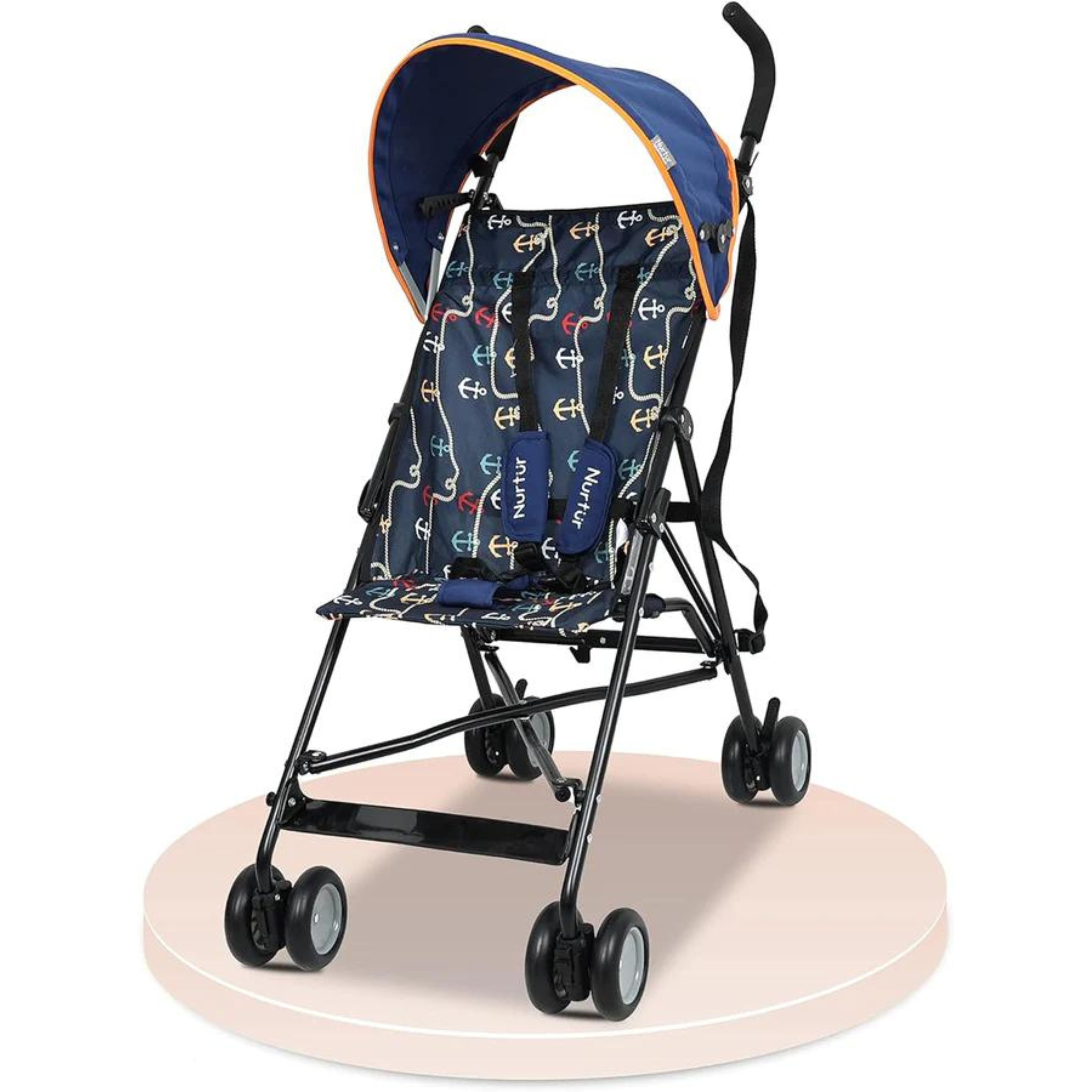 Nurtur Rex Convenience Infant Buggy Stroller, Lightweight Stroller with ‎Alloy Steel Frame, Compact Fold, Canopy, Shoulder Strap, 6-36 months, (Official Nurtur Product)