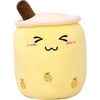 9.4 Inch Cartoon Bubble Milk Tea Plush Pillow, Cute Stuffed Boba Milk Tea Cup Plushies Doll Toy, Soft Kawaii Hugging Plush Toys Gifts for Kids(Yellow)