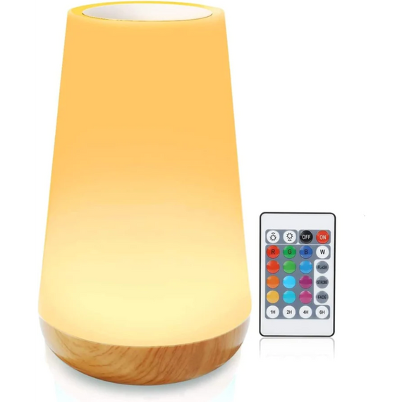 SKY-TOUCH Touch Lamp, Night Light, Bedroom Bedside Lamp Dimmable Color Night Lamp with Touch Control Adjustable Brightness Remote Control for Bedroom, Kid's Room and Living Room, USB rechargeable