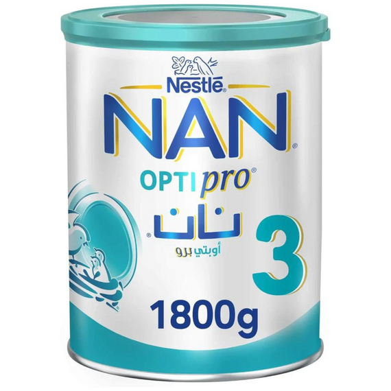 Nestle NAN Optipro Stage 3, 1 -3 Years, Growing-Up Formula Based On Cow's Milk For Toddlers From 1 - 3 Years, Tin, 1800g