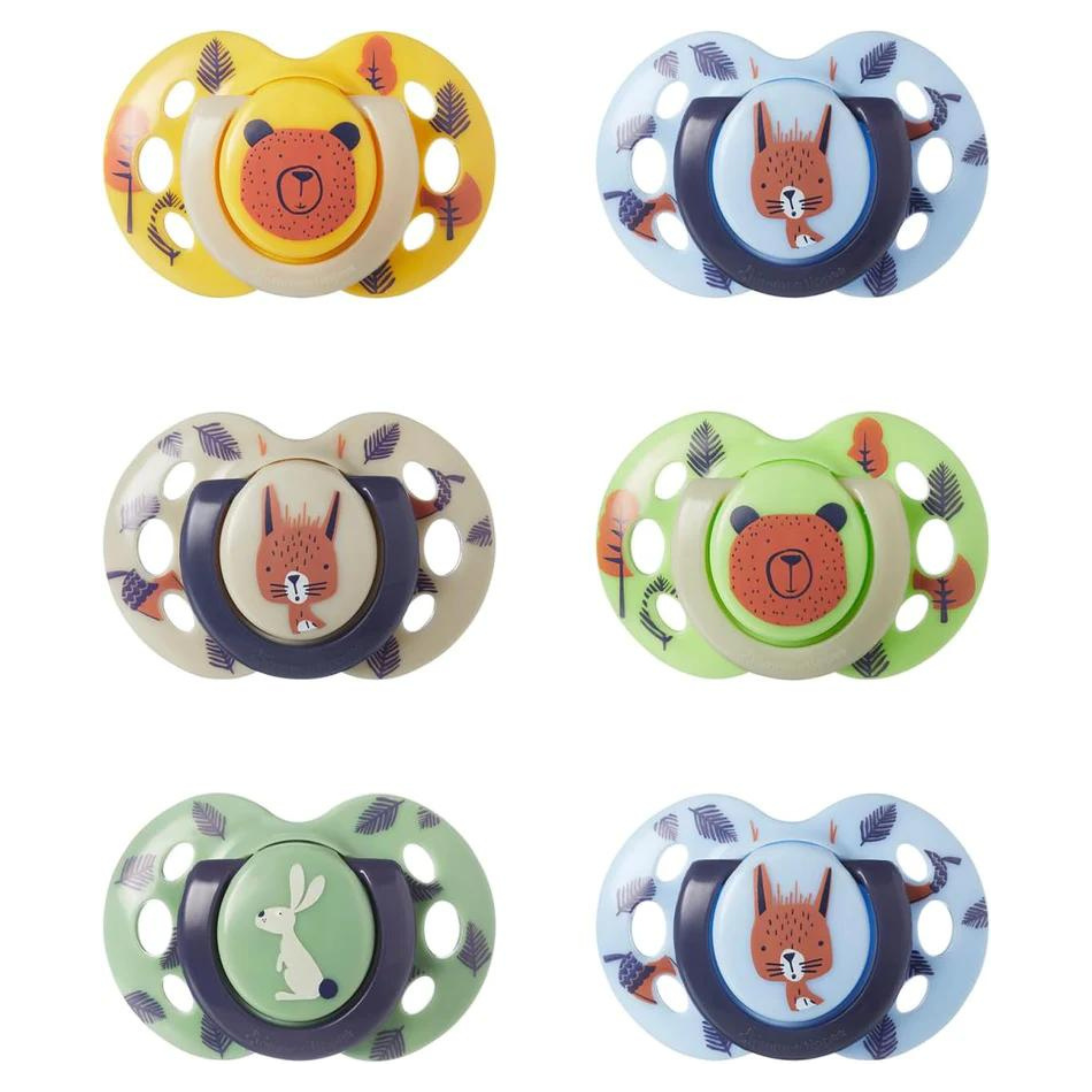 Tommee Tippee Fun Style Pacifiers, Symmetrical Design, BPA-Free Silicone, 6-18 Months, Pack of 6 Pacifiers