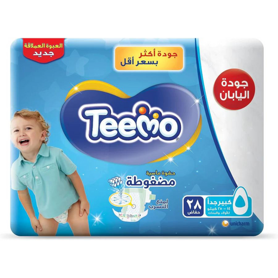 Teemo Diapers, Size 5 Junior, 14-25 kg, 28 Count