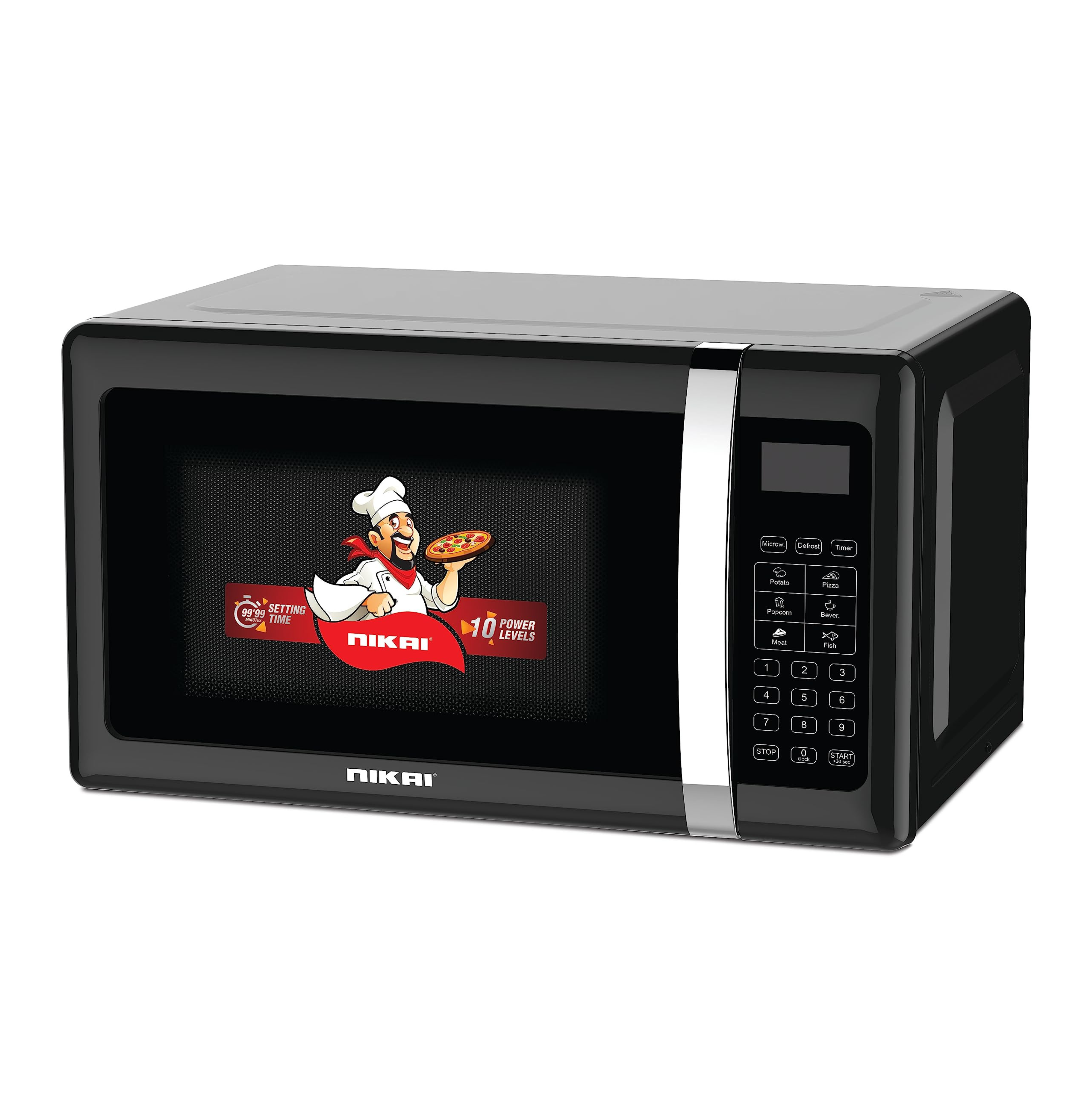 Nikai 20 Liter 700W Digital Microwave Oven with Mechanical Knob Controls| Model No NMO2010DBX with 2 Years Warranty