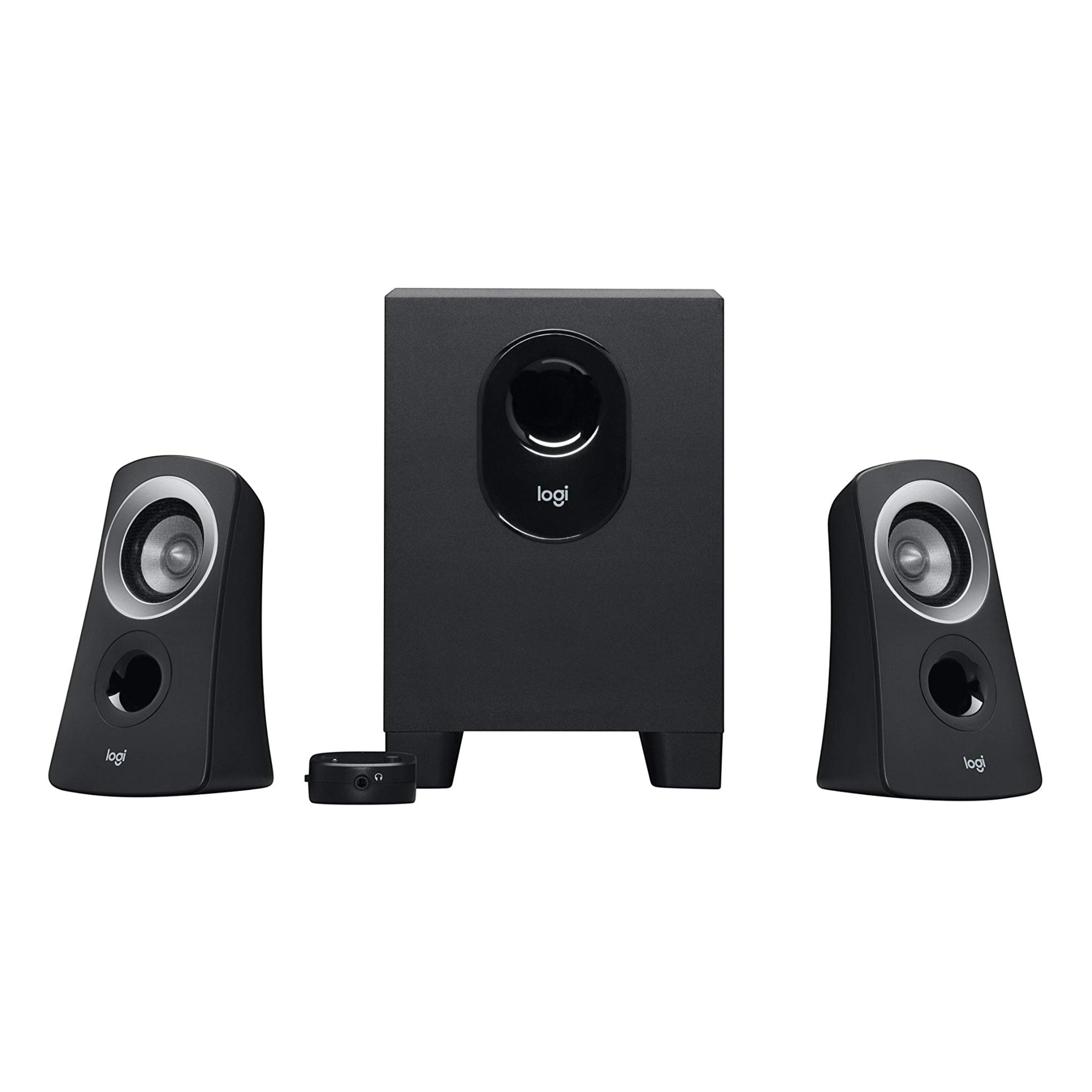 Logitech Z313 2.1 Multimedia Speaker System with Subwoofer, Full Range Audio, 50 Watts Peak Power, Strong Bass, 3.5mm Inputs, PC/PS4/Xbox/TV/Smartphone/Tablet/Music Player - Black