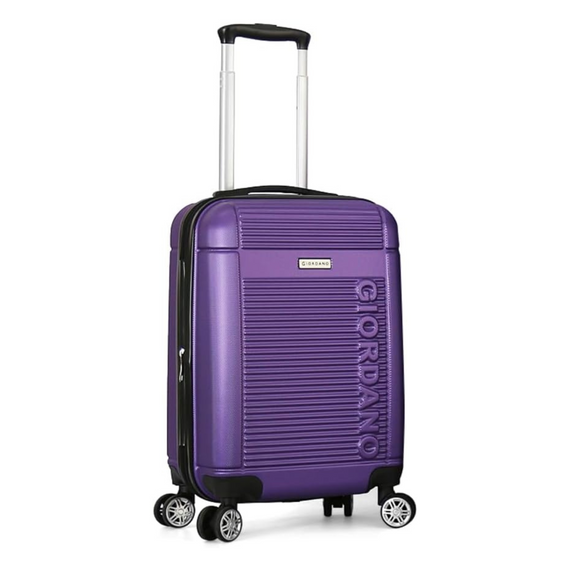 Giordano Double Spinner Luggage with Combination Lock for All Tastes (Purple, Cabin Size 20)