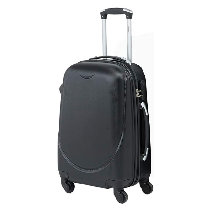 Senator Hard Shell Luggage Set- Lightweight 3-Piece ABS Luggage Sets with Spinner Wheels 4, (Set of 3, Black)