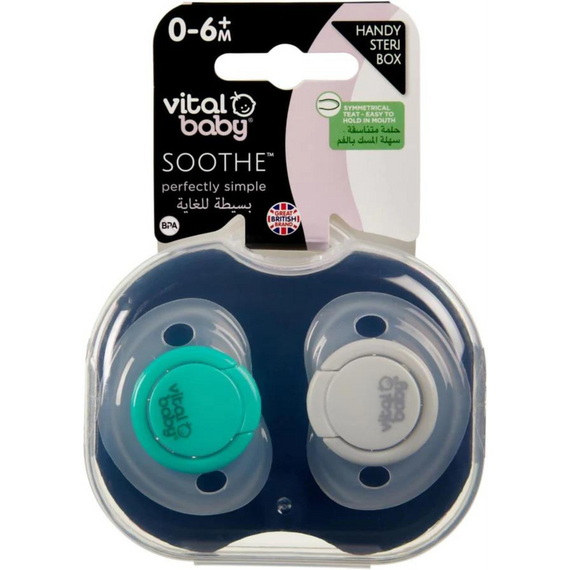 Vital Baby Soothe Perfectly Simple Soother for Baby Boy, 2 Pieces