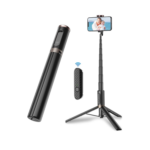 TONEOF 152CM Cell Phone Selfie Stick Tripod,Smartphone Tripod Stand All-in-1 with Integrated Wireless Remote,Portable,Lightweight,Extendable Phone Tripod for 4''-7'' iPhone and Android Phones(Black)
