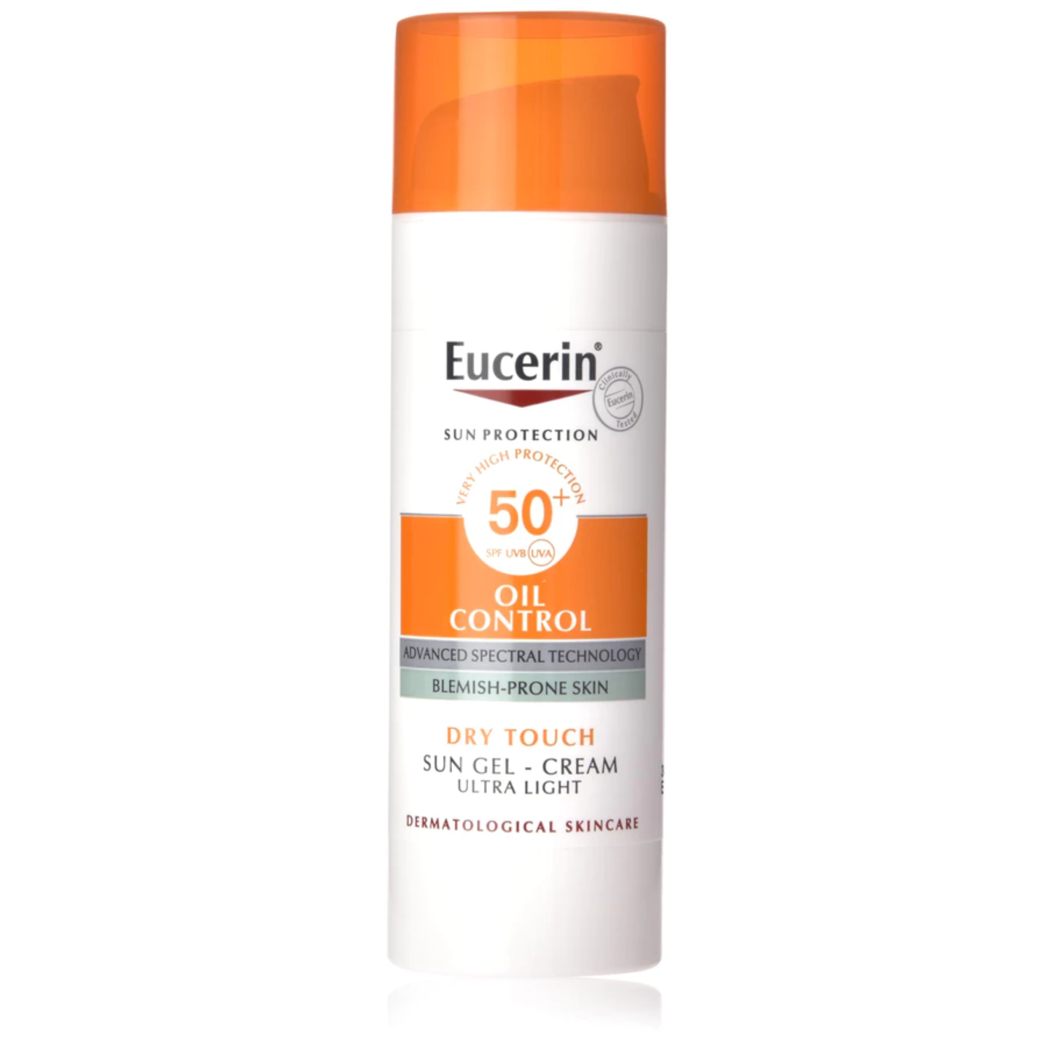 Eucerin Face Sunscreen Oil Control Gel-Cream Dry Touch, High UVA/UVB Protection, SPF 50+, Light Texture Sun Protection, Suitable Under Make-Up