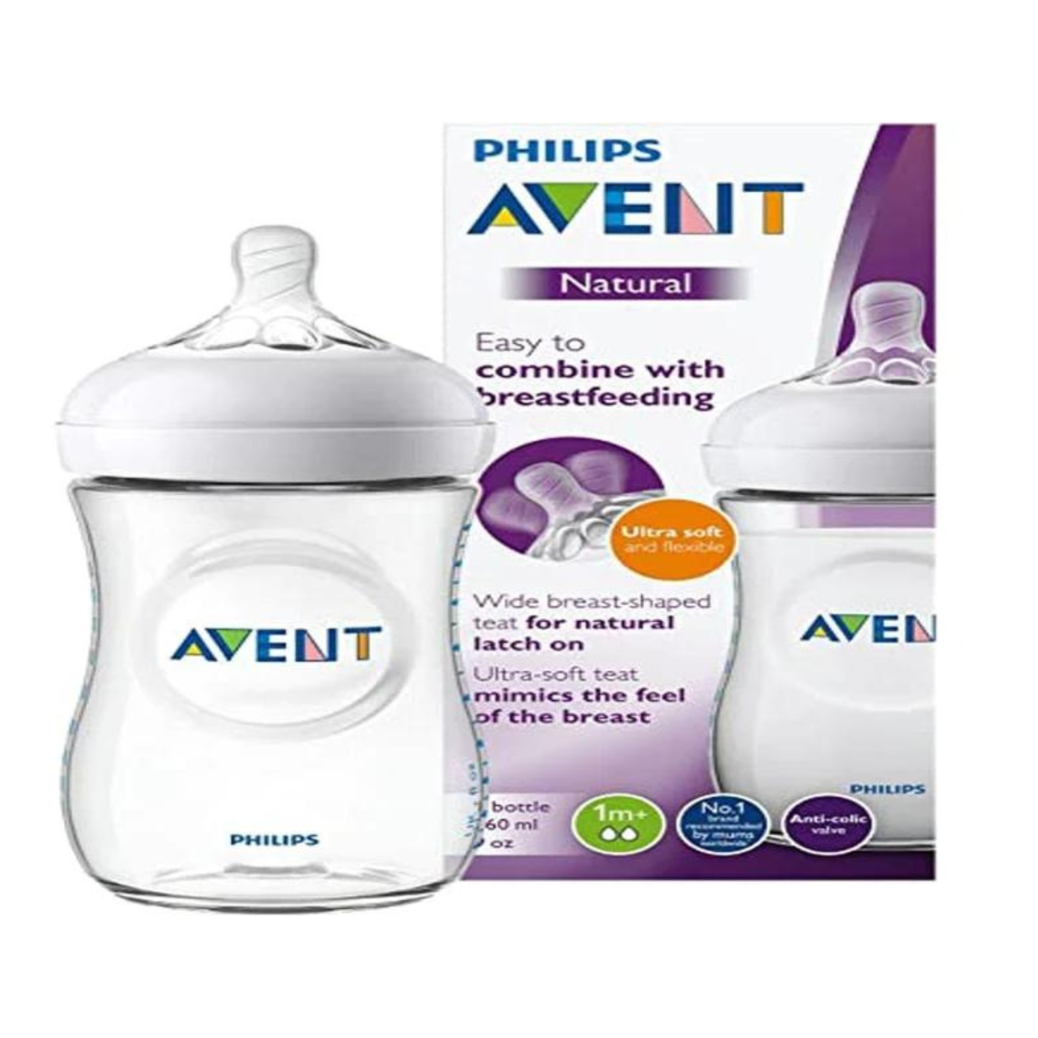 Philips Avent Natural Baby Bottle, 125 ml, Pack Of 2
