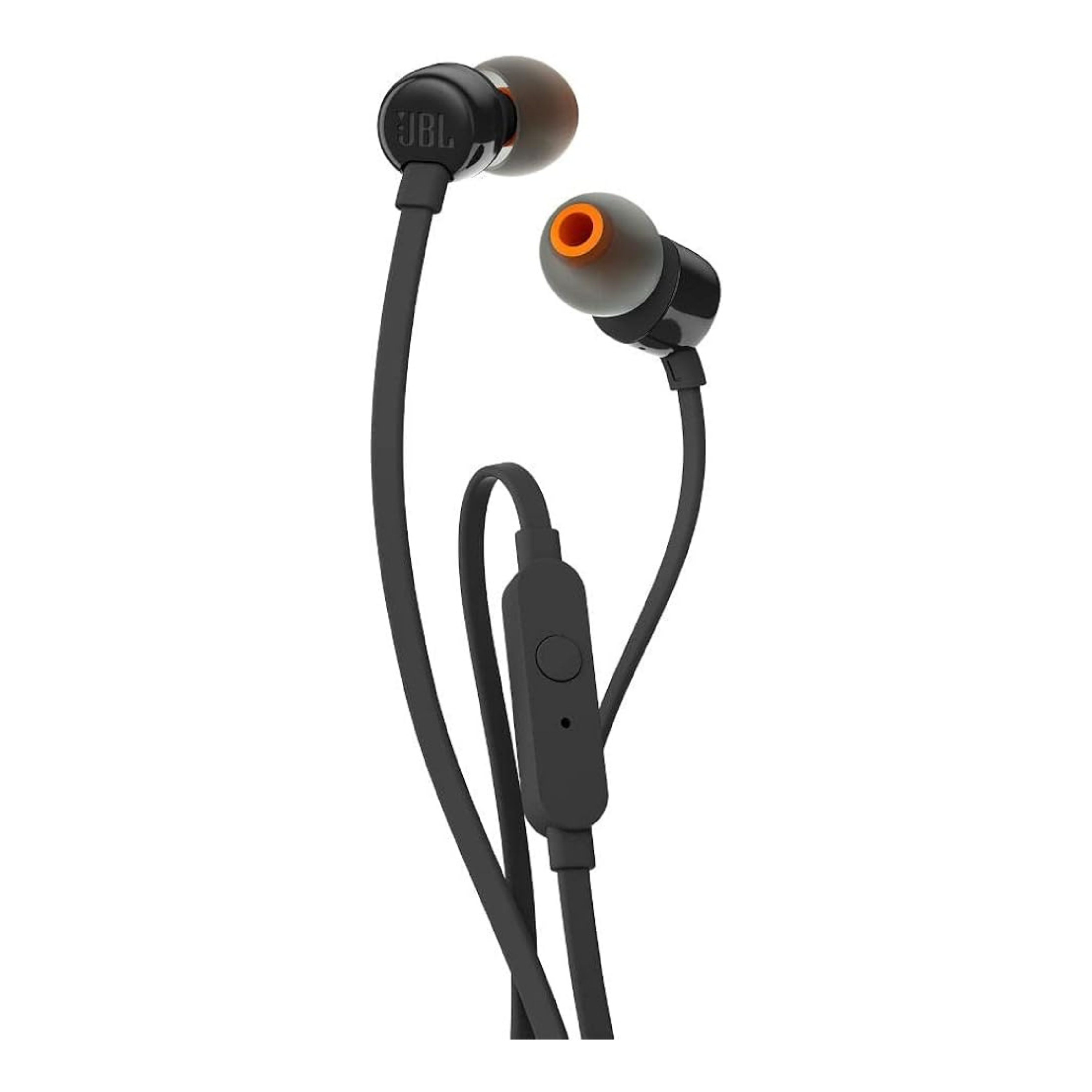 JBL Wired Universal In-Ear Headphone with Remote Control and Microphone - Black - JBLT110BLK