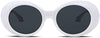 FEISEDY White Clout Goggles Sunglasses Women Men Retro Oval Sunglasses Girls Boys Sunglasses B2253