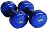2 Pieces Double Dumbbells Vinyl Blue, 5 kg Standing Dumbbell Weightlifting Set Home Fitness Equipment Garter Dumbbell Rack 5kg