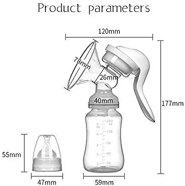 Ergonomic Manual Breast Pump - LOVNOV Single-Handed Manual Breast Pump with Adjustable Suction and Baby Bottle