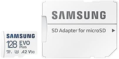 SAMSUNG EVO Plus Micro SD Memory Card + Adapter, 128GB microSDXC, Up to 130MB/s UHS-I, U3, A2, V30Full HD & 4K UHD, Expanded Storage for Phone, Gaming, Tablet, MB-MC128KA/APC
