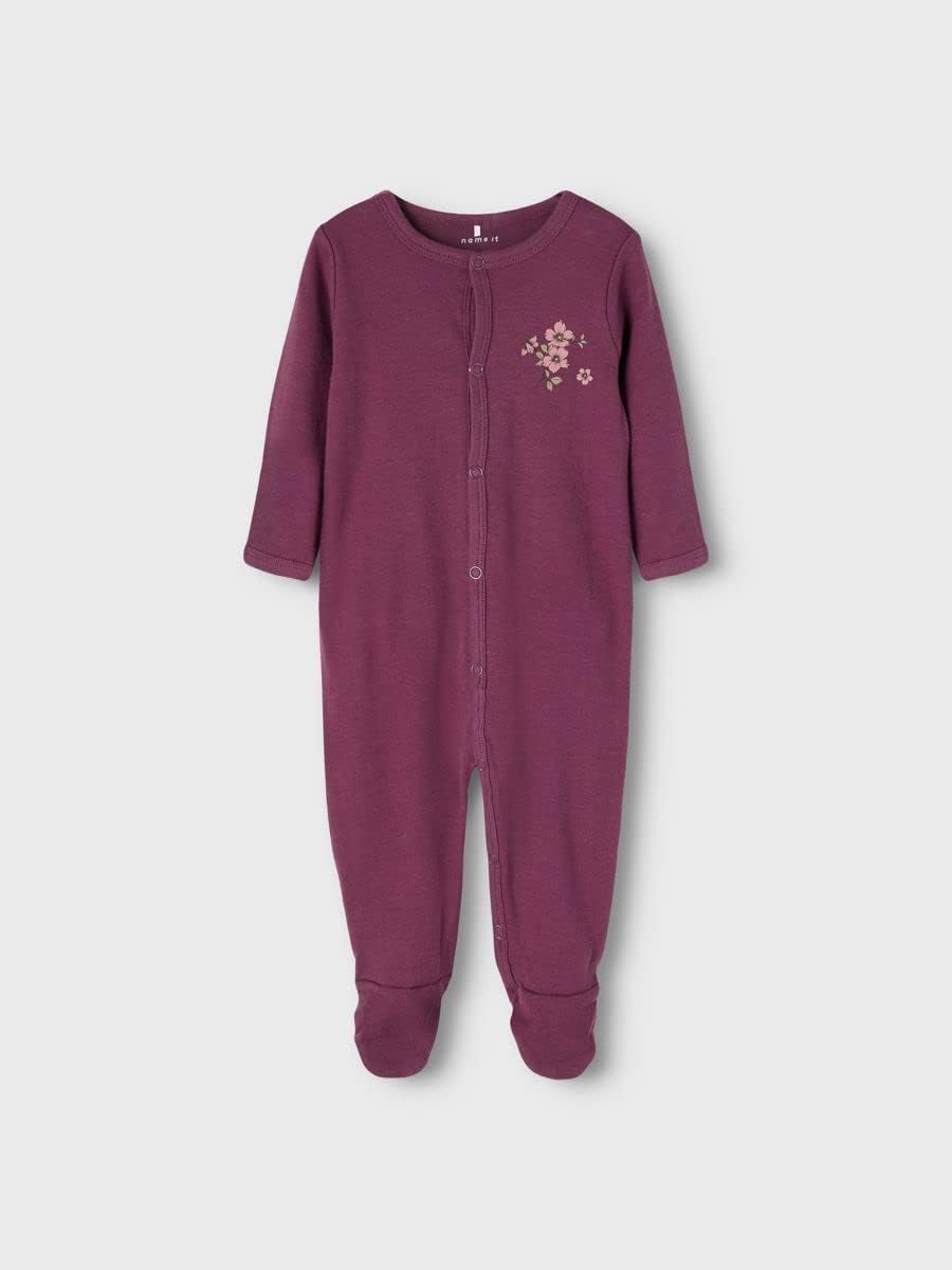 Name It Baby Girls Nbfnightsuit 2p W/F Prune Purple Noos Baby and Toddler Sleepers