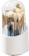 Makeup Brush Holder 360-Degree Rotating Dustproof Makeup Brush Organizer Pen Holder Cosmetic Brush Storage Box For Vanity Home Office Art Supply