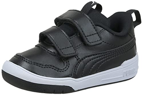 PUMA unisex-child Multiflex Sneaker, Puma Black-Puma White, 19 EU