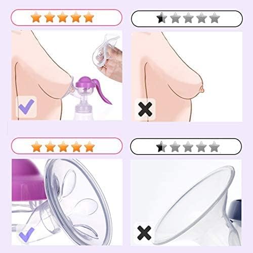 Gonice Manual Breast Pump, Silicone Hand Pump for Breastfeeding, Small Portable Manual Breast Milk Catcher Baby Feeding Pumps with Accessories