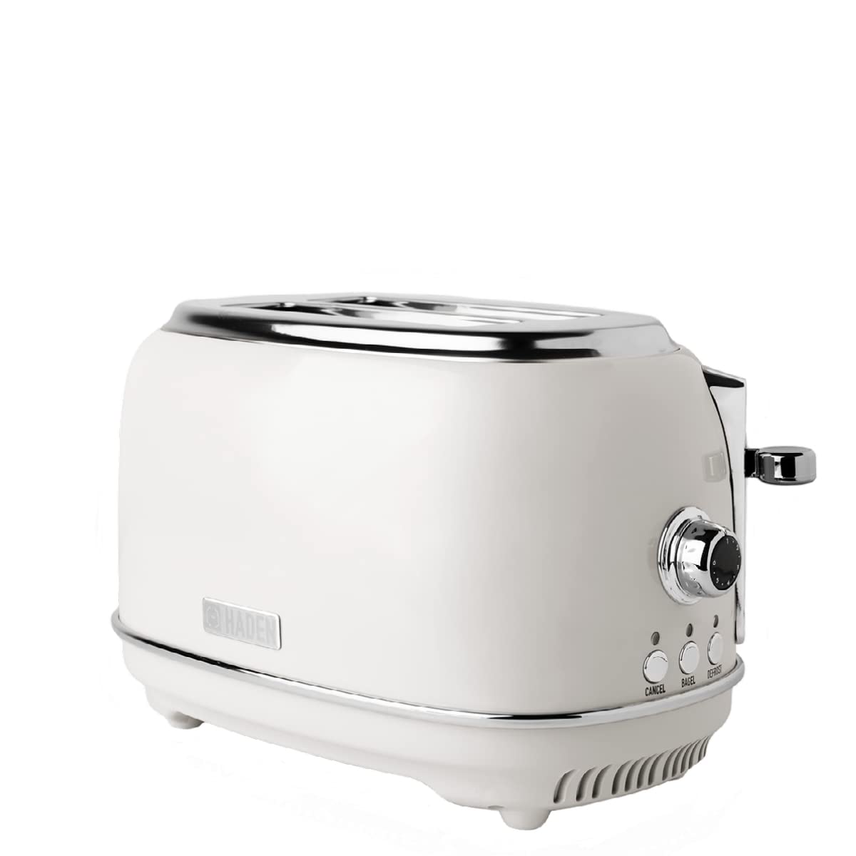 Haden Heritage White 2 Slice Toaster - Electric Stainless Steel Toaster - Economy Mode - Reheat, Cancel and Defrost Functions - Variable Browning Control - 1370-1630W