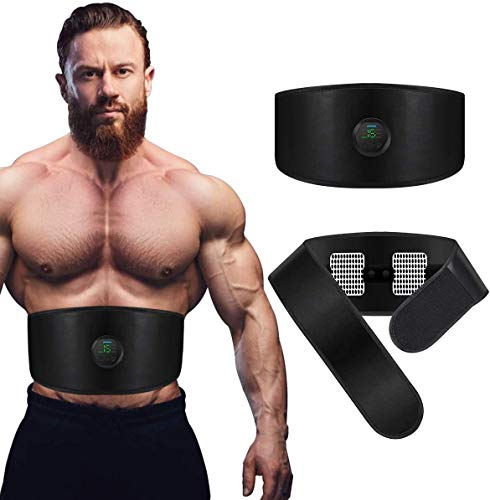 Cocosmart Abdominal Muscle Toner Abs Stimulator EMS Fitness Belt Electronic Waist Trimmer Slim Flat and Stomach Workout Toning Massager Trainer Belt for Men and Women Arm Abdomen Thigh Leg