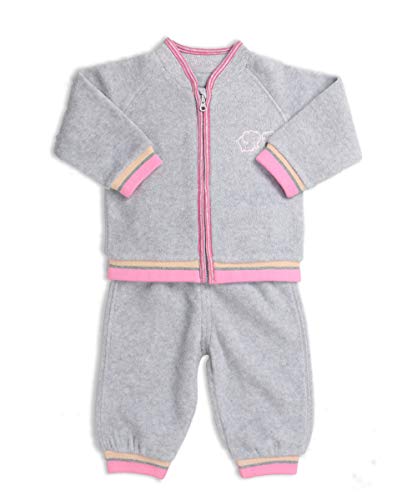 Baby Clothing Set Baby Outfit Boys Outerwear Girls Clothes Set for Fall Winter Fleece Keep Warm (6159-1, Pink, 12-18 Months)
