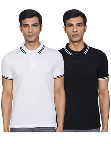 Symbol Men's Solid Regular Fit Polo (2 Set) (CT-PO2)