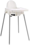 BEONE Baby Highchairs, Junior High Chair with Tray, White