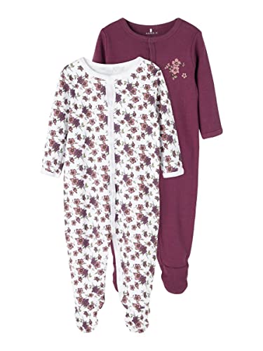 Name It Baby Girls Nbfnightsuit 2p W/F Prune Purple Noos Baby and Toddler Sleepers