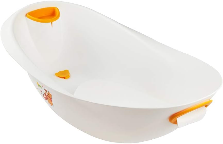 Keeeper Disney--Baby Bath With Soft Handle, Plug And Bath Chair- WTP White