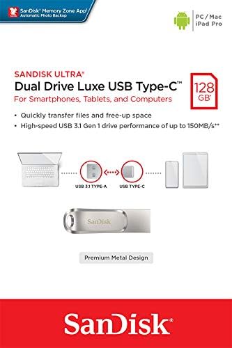 Sandisk Ultra Dual Drive Luxe Usb Type-C 128Gb - 150Mb/S, Usb 3.1 Gen 1