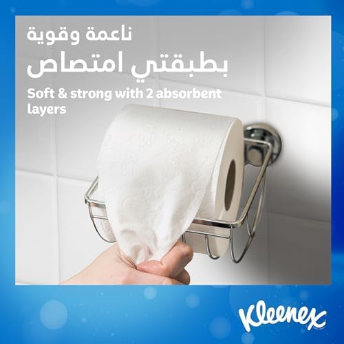 Kleenex Dry Soft Toilet Tissue Paper, 2 Ply, 12 Rolls X 200 Sheets, Embossed Bathroom Tissue With A Touch Of Cotton