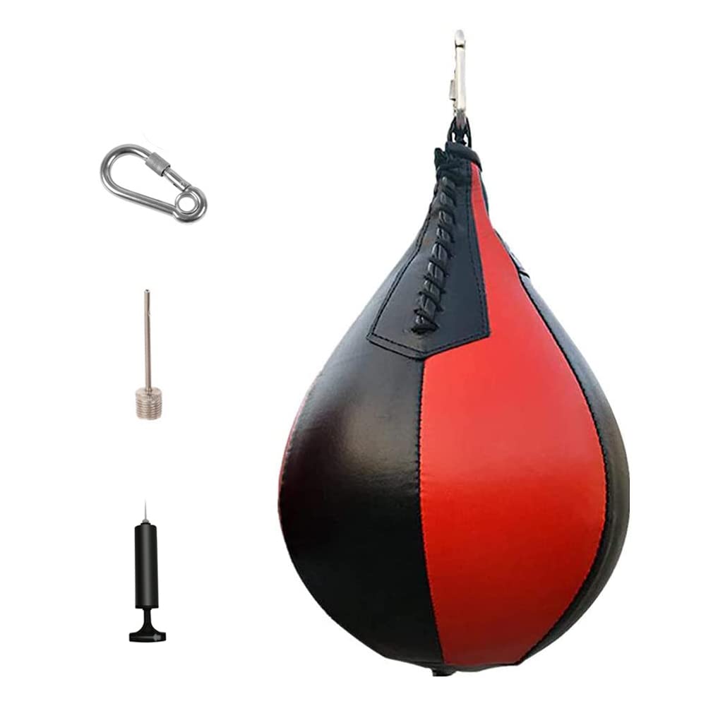 Arabest Punching Bag - Boxing Speed Bag for Adults and Kids, PU Leather Hanging Boxing Bag with Pump and Metal Hook, Speed Punch Bag for MMA, Muay Thai, Fitness Training