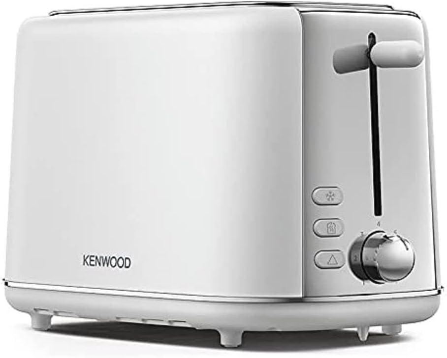 Kenwood Abbey Lux Toaster, 2 Slot Toaster, 7 Browning Settings, Reheat, Defrost and Cancel Functions, Pull Crumb Tray, Cord Storage, 800 W, TCP05.C0WH, Pure White