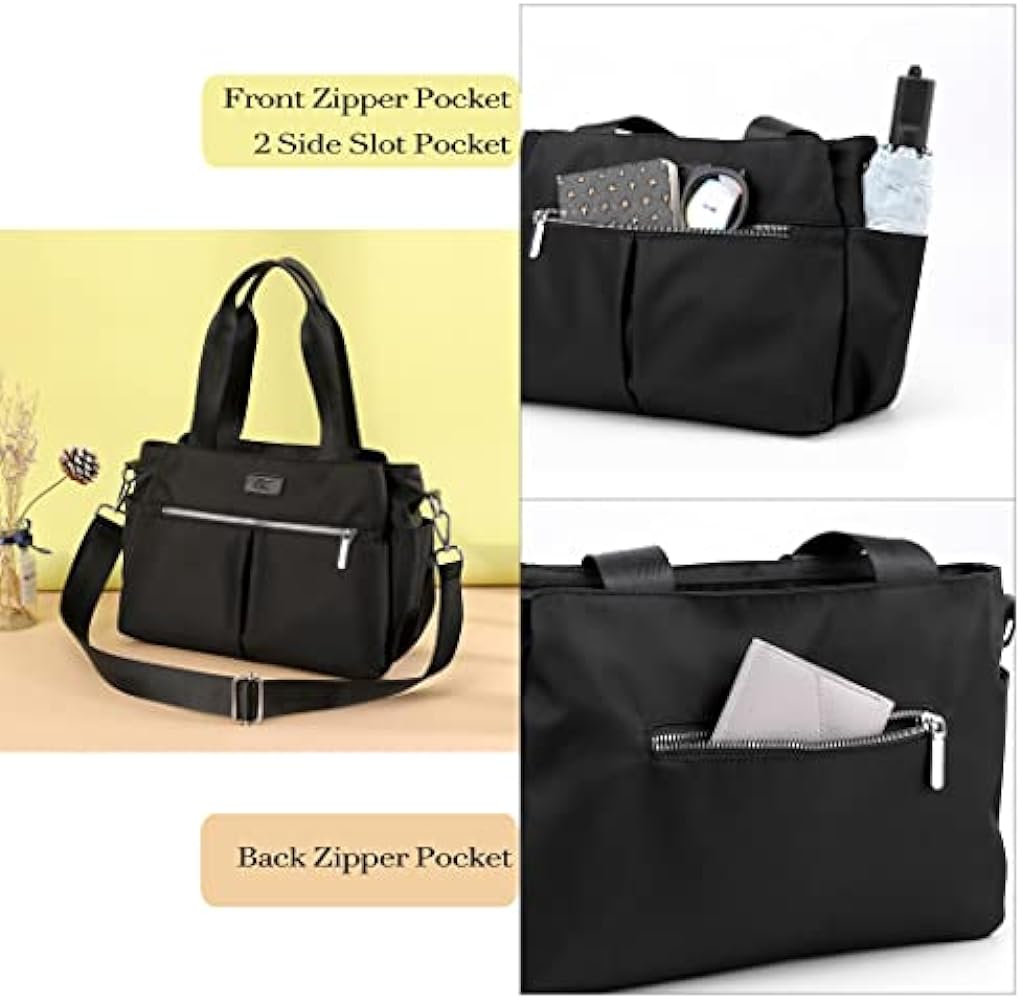 DOURR Hobo Handbags Canvas Crossbody Bag for Women, Multi Compartment Tote Purse Bags