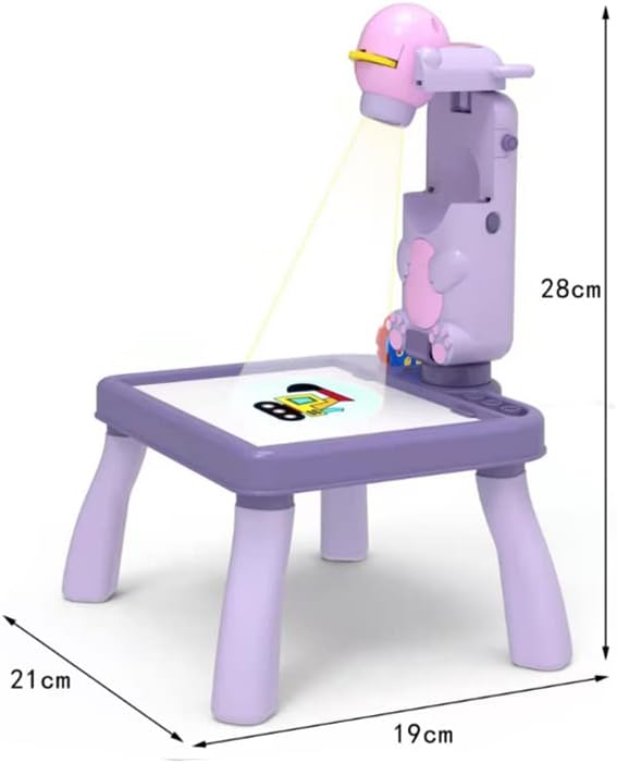 جهاز عرض للرسم 3 في 1 مع طاولة اعداد كاميرا للاطفال، طاولة رسم LED، لعبة مكتب للاطفال، العاب تعليمية (اخضر)