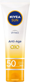 NIVEA SUN Face Cream, UV Anti-Age, SPF 50, Tube 50ml