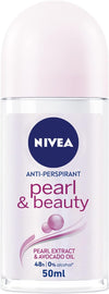 NIVEA Antiperspirant Roll-on for Women, Pearl & Beauty Pearl Extracts, 50ml