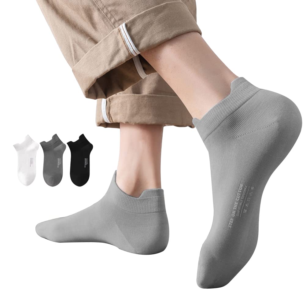 Men's Athletic Socks 100% Cotton Sports Comfort Cushion Sports Ankle Socks Comfort Fit Low-Top Sports Socks Breathable Sweat-Absorptive Women Odor-Resistant Socks