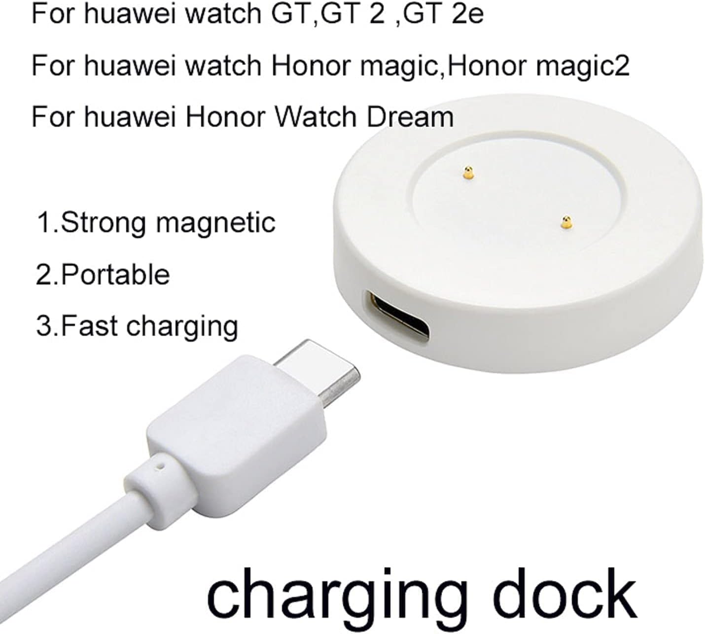 Charger For Huawei Watch GT Honor white color