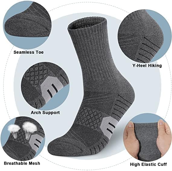 Cotton Socks, 3 Pair Running Socks, Sport Athletic Hiking Socks for Women, with Cushion Heavy Duty Work Boot Socks